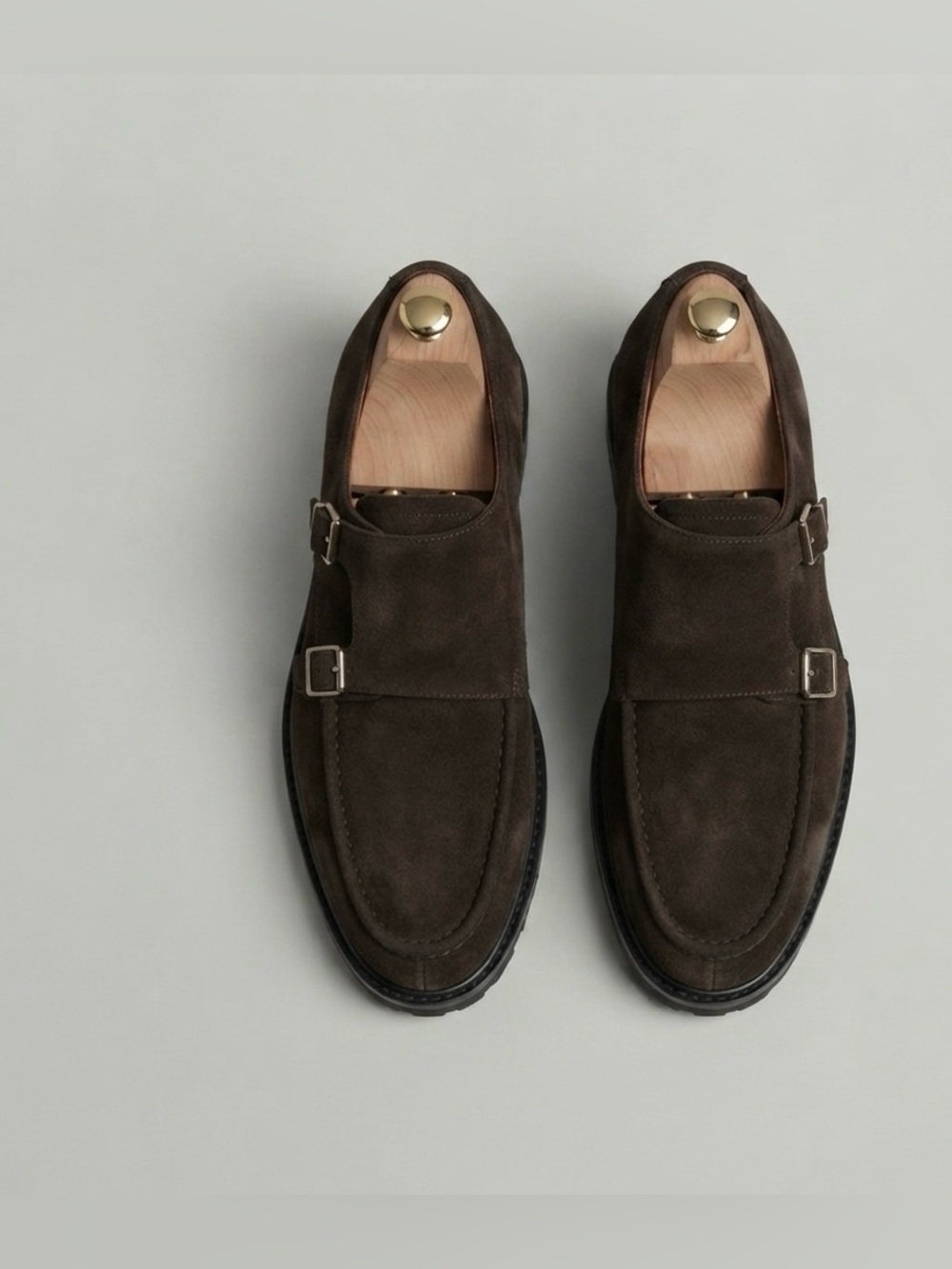 Massimo Dutti Dark Brown Suede Leather Loafers